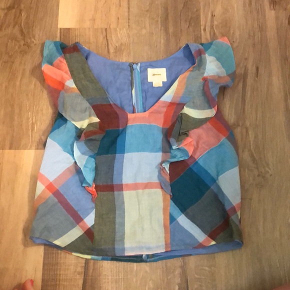 Anthropologie Tops - Anthropologie Plaid Top Green Size 12